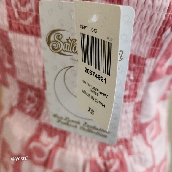 NWT toei Lunchbox Pretty Guardian Sailor Moon Checkered Symbol Tank Dress XS - Picture 5 of 6